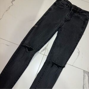 American Eagle high rise ripped knees skinny jeans